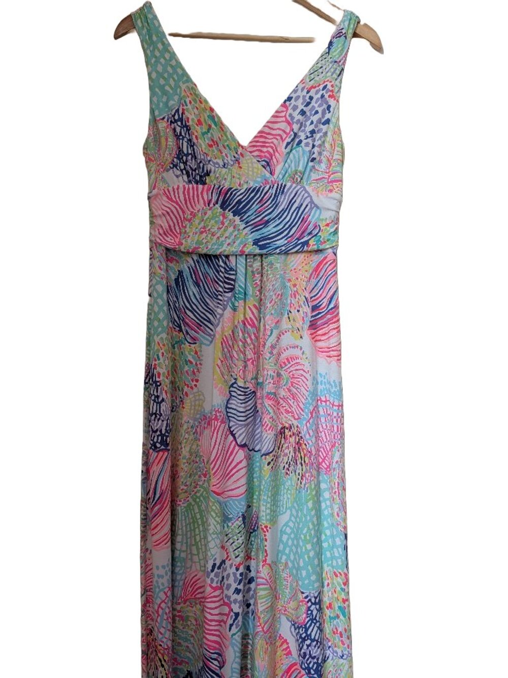 Lilly Pulitzer Sloane Maxi Dress Roar of the Seas V-Neck Size M